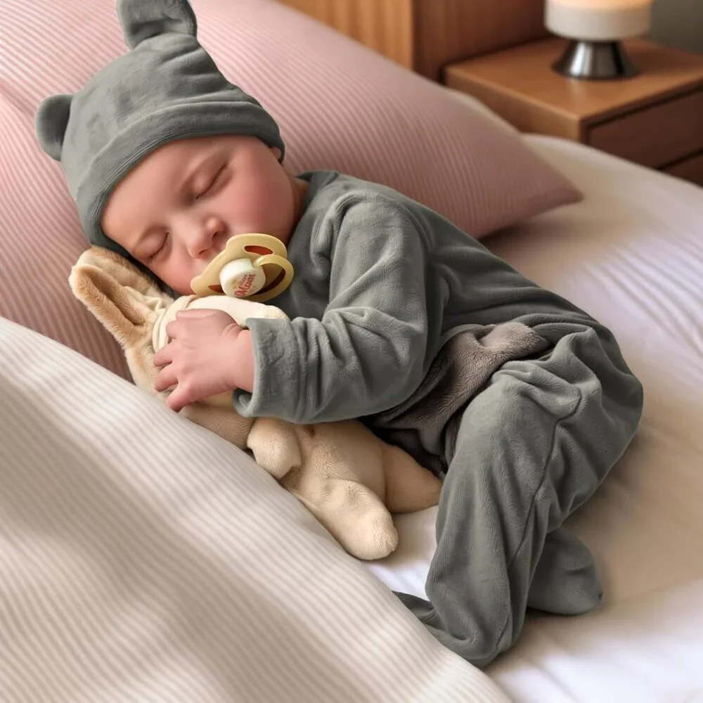 🆕17inch Silicone Body Newborn Baby Doll Poseable Limbs Sleeping Doll Girl